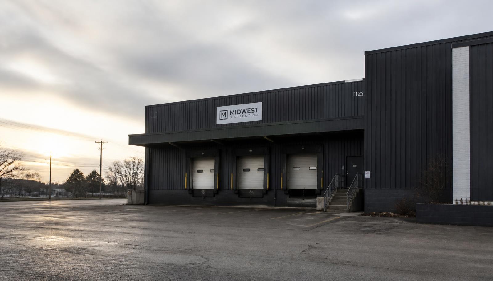 An established warehouse with stocked shelves